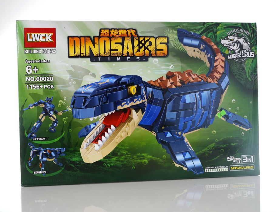 Klocki konstrukcyjne 3W1 DLA DZIECI DINOSAUR WORLD ZESTAW 1156 EL
