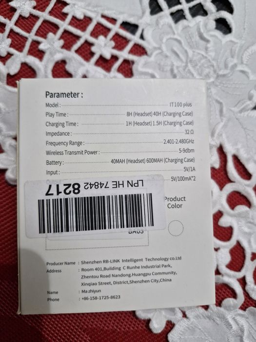 Słuchawki bezprzewodowe douszne marki Ddidbi IT100 PLUS