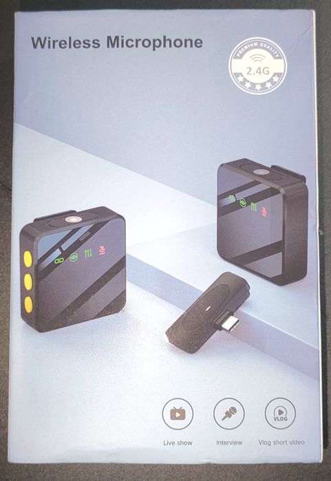 Microfones de lapela com receptor wi-fi