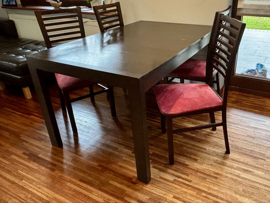 Stół rozkładany 140 x 90 cm + 2 dostawki 45 cm + 12 krzeseł