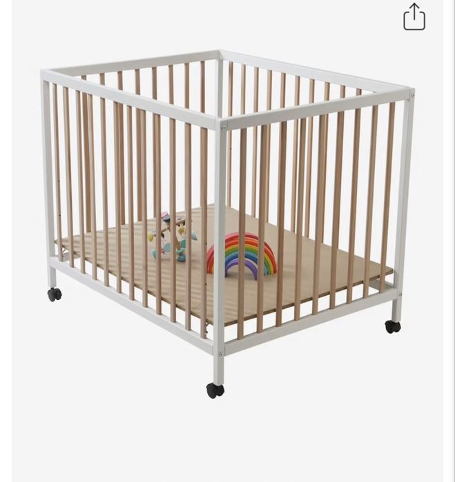 Cama de grades / parque em madeira vertbaudet