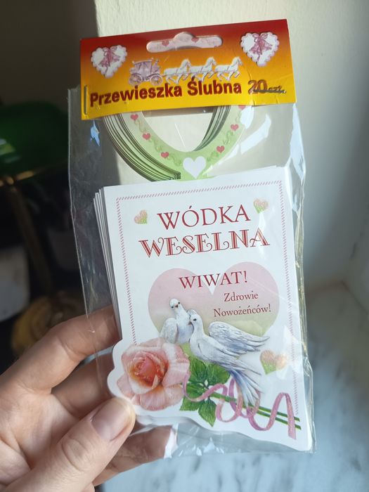 Etykiety na wódkę weselną naklejki nowe zestaw