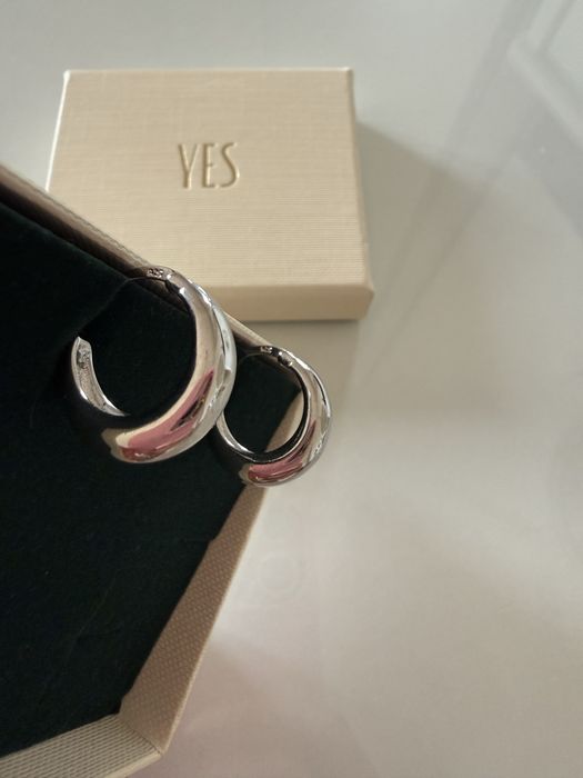 Kolczyki Srebro 925 srebrne Chunky Hoops minimalistyczne YES