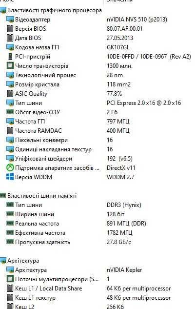 видеокарта nVidia NVS 510 (2 ГБ DDR3)
