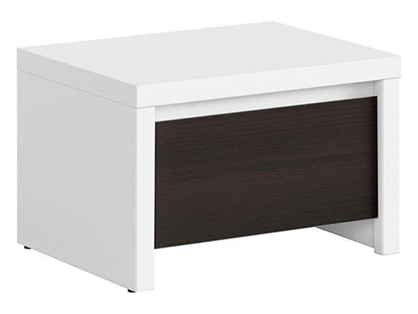 Nowa szafka nocna Kaspian – biała z frontem wenge (BRW) – cena promocy