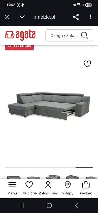 Narożnik z funkcją spania