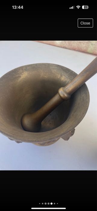 Conjunto antigo de almofarizes em latão e bronze