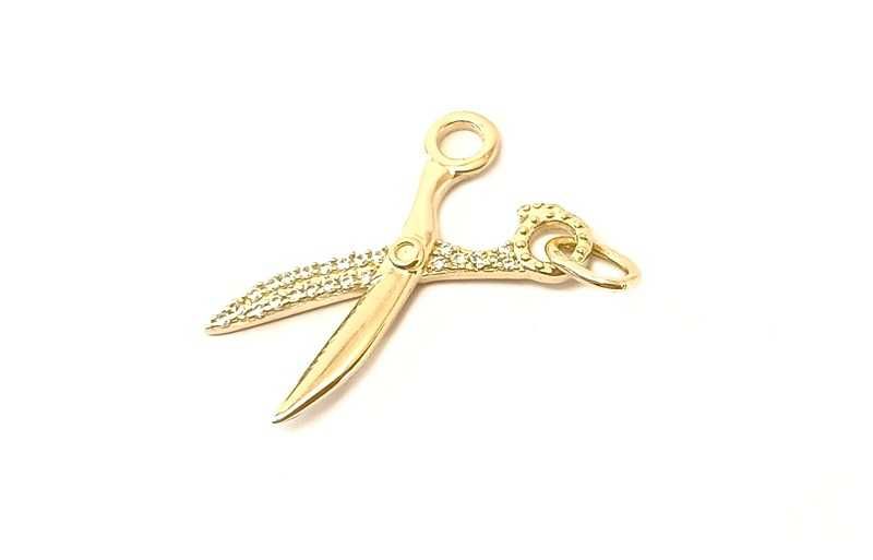 Złota zawieszka wisior duże nożyce nożyczki 3 cm pr 585