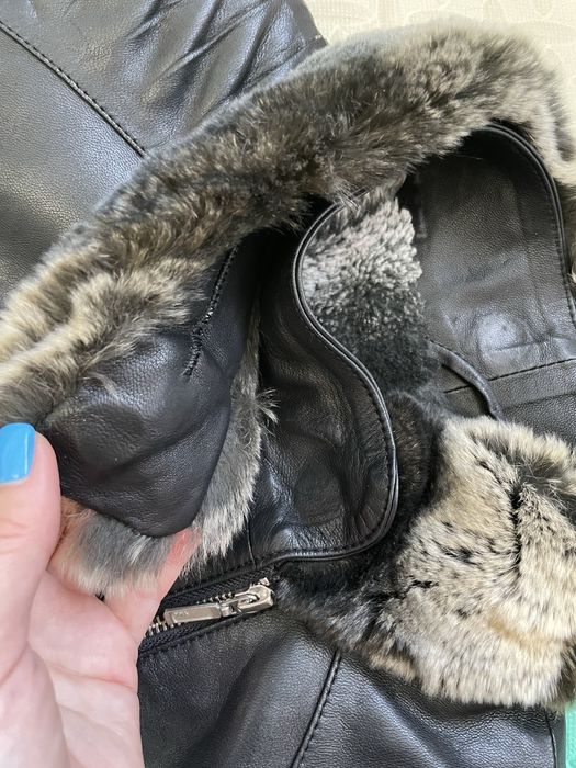 Натур шкірянка хутро комір шиншила дублянка кожан. куртка мех дубленка