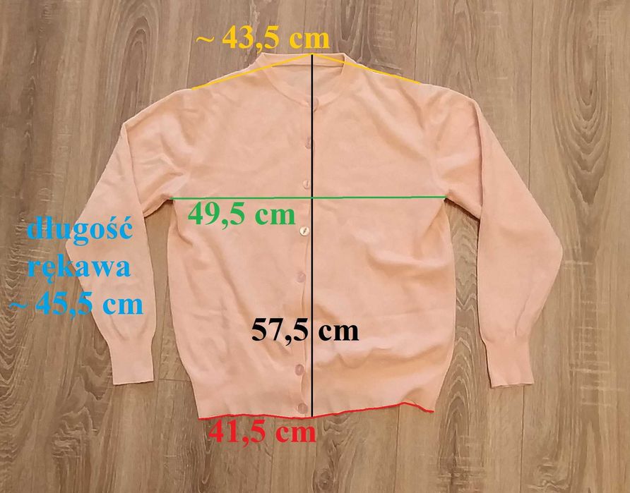Sweter damski – ROZPINANY – morelowy