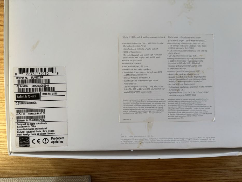 Macbook Air 13 cali