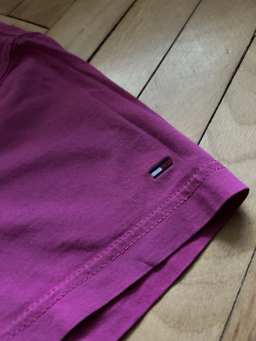 Różowy tshirt Hilfiger denim bawełna 100%