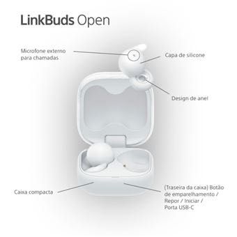 Auriculares Bluetooth Sony LinkBuds Open WF-L910W- novos, 3 anos de garantia