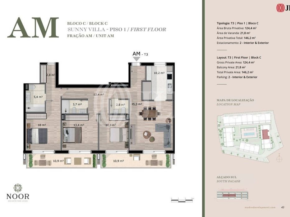 Apartamento T2, novo, no NOOR - Exclusive Pure Living, Tavira, Algarve