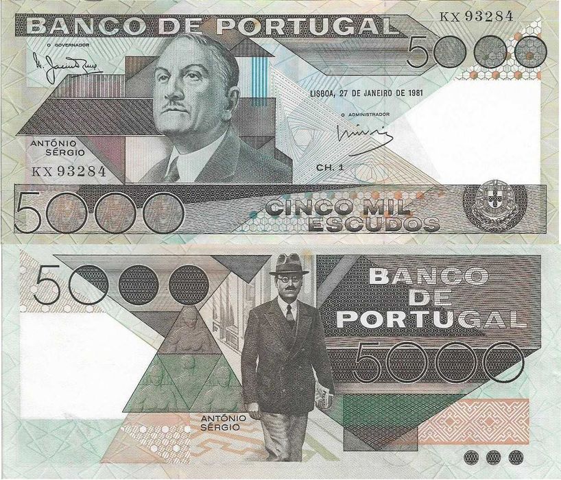 Portugal - - - 5.000$00 - António Sérgio - - - - - Notas