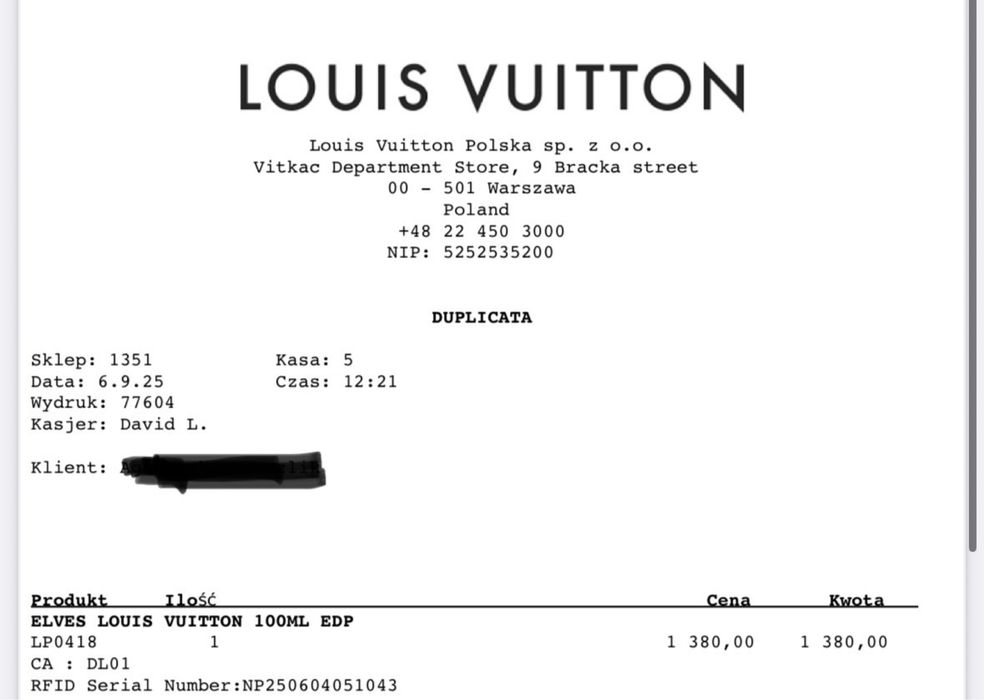 Oryginalny perfum LOUIS Vuitton EYES