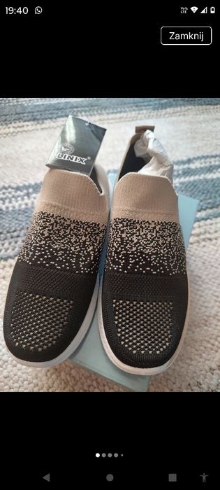 Lekkie ergonomiczne buty sportowe Linix czarno - khaki viral