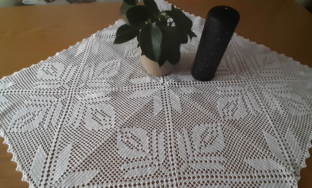 serweta kwadratowa szydełko BOHO handmade 80