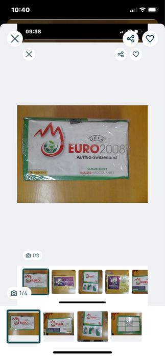 Caixa completa e selada de cromos 100 saquetas cada Panini Euro 2008