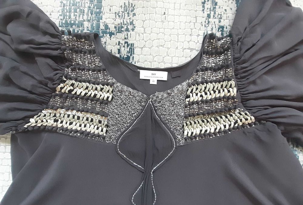 Piękna jedwabna szeroka sukienka DAY Birger&Mikkelsen, 40 uniwersalny.