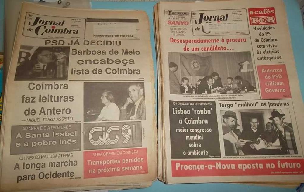 Jornal de Coimbra - 75 exemplares dos anos 80 e 90