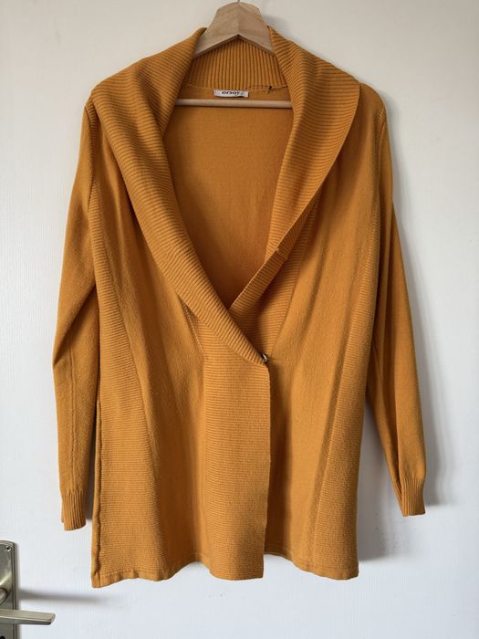 Pomarańczowy kardigan Orsay