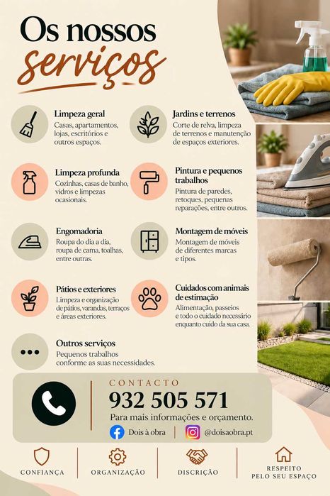 Serviços de Limpeza e Manutenção - Dois à Obra