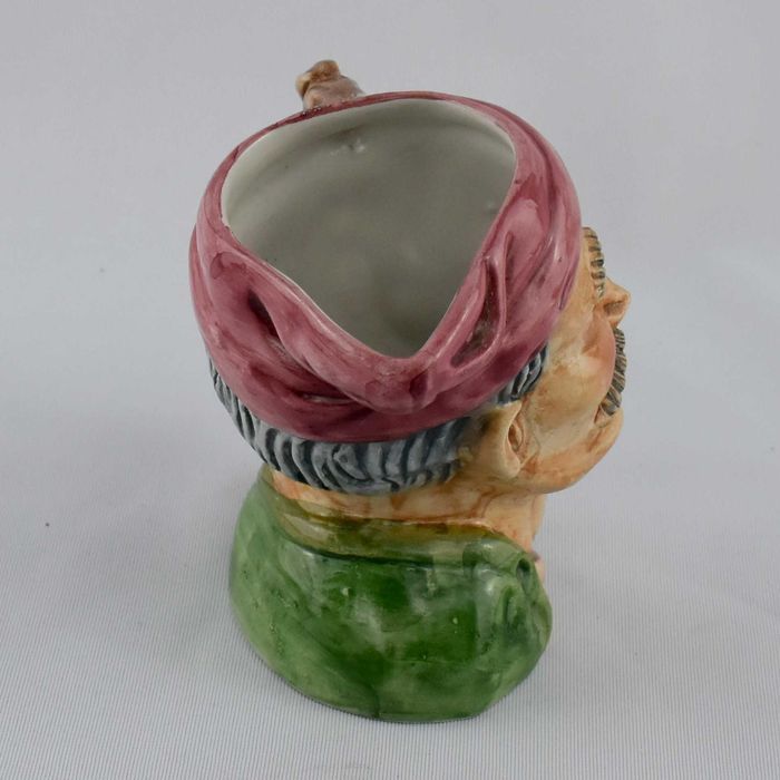 Caneca em faiança antropomórfica em forma de cabeça de homem