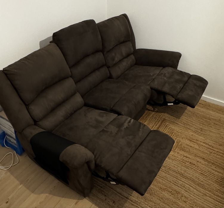 Sofa castanho 3 lugares