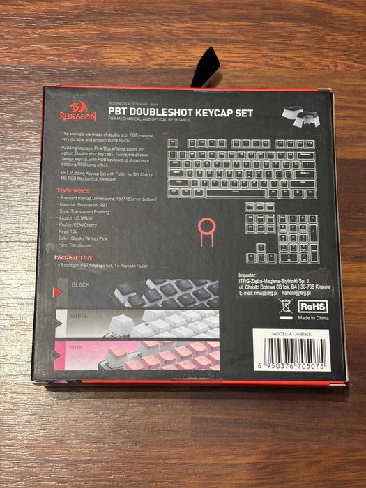 Redragon PBT Doubleshot keycaps (czarne)