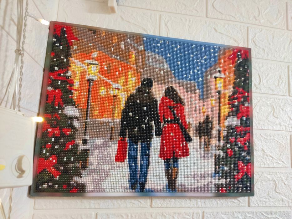 Картина новорічна. Різдво. Алмазна мозаїка