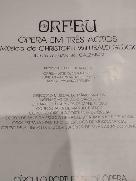 Ópera Orfeu "Com Autografos" Christoph Willibald Gluck