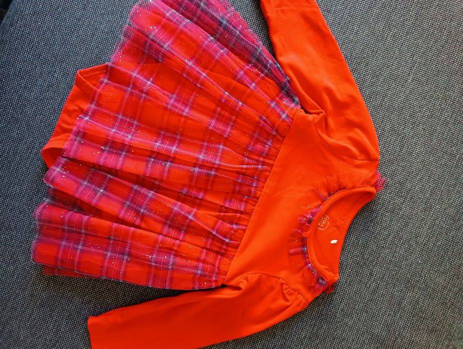 Sukienka body świąteczne czerwone 74