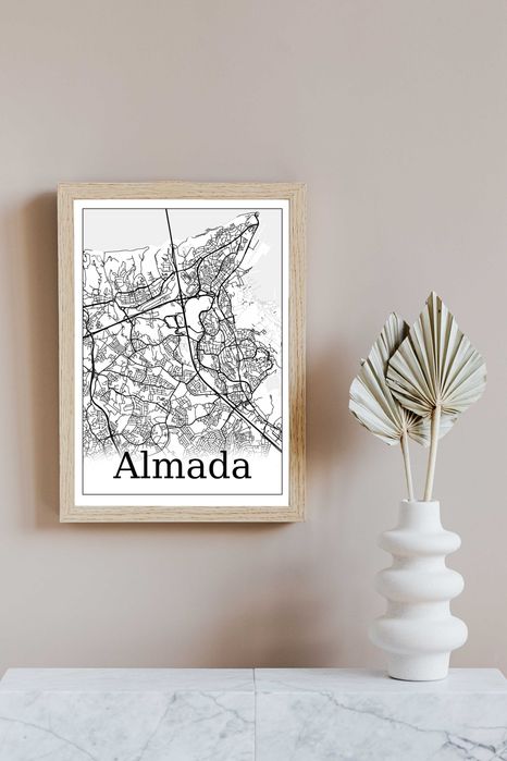 Poster/Mapa de cidades de Portugal- Almada- Download digital