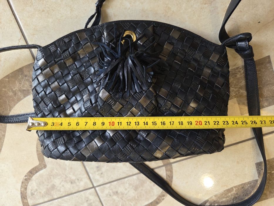 Сумка з плетеної шкіри