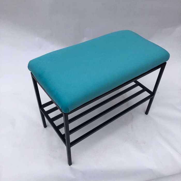 Пуф Банкетка велюрна стяжка поличка для взуття