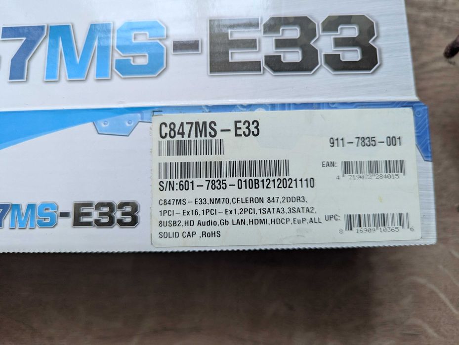 Материнська плата MSI C847MS-E33