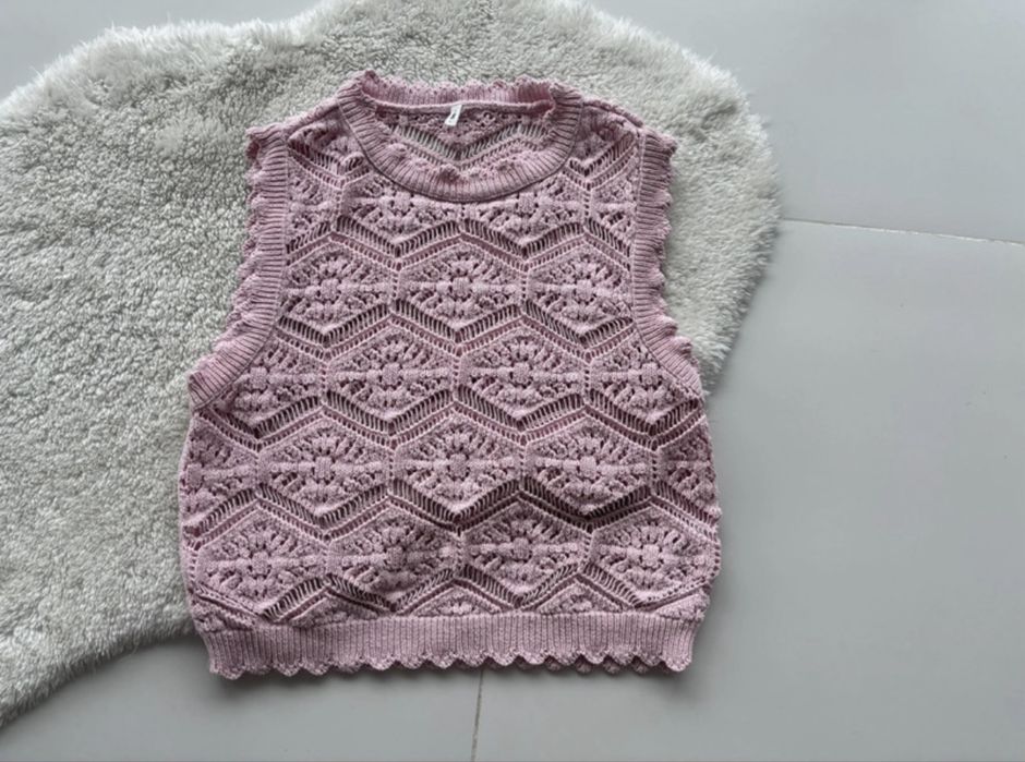 Kamizelka sweter pudrowy roz