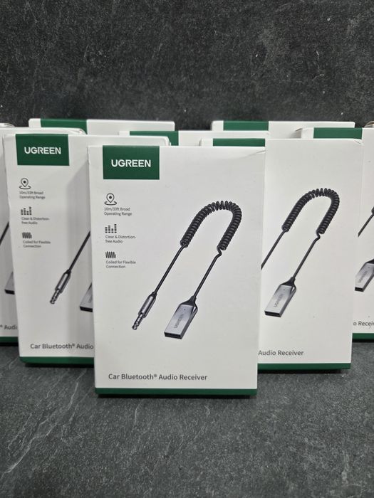 Bluetooth адаптер UGREEN CM309 Bluetooth 5.3 автомобільний приймач AUX з мікрофоном Space Gray, ресивер, Оновлена версія 2024 з підтримкою AAC