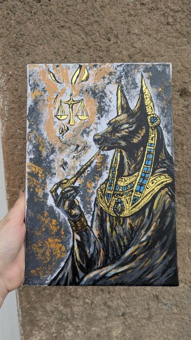 Картина Анубіс, що курить