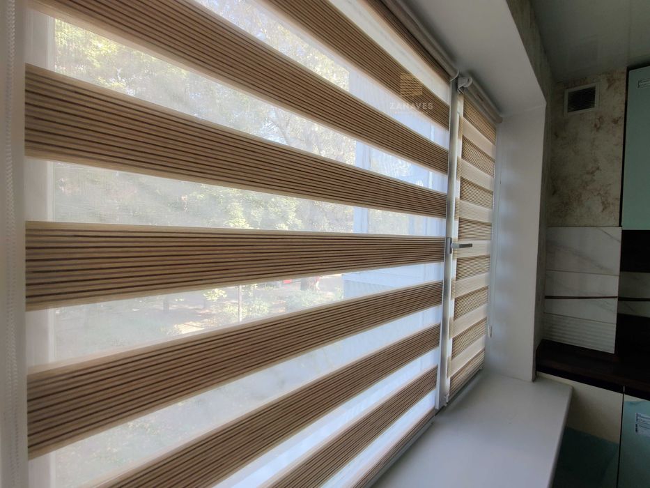 Рулонные шторы, тканевые ролеты, ролети день ніч, римские блекаут