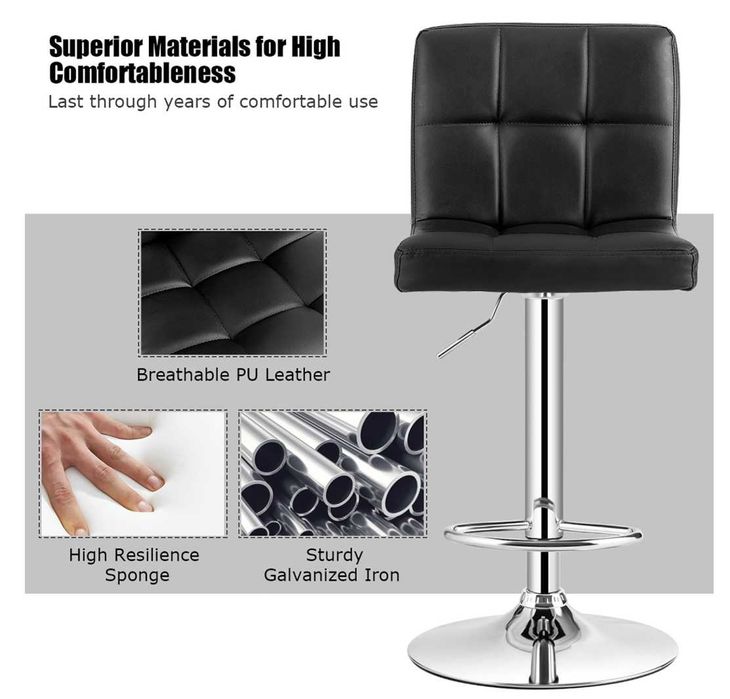 Nowy hoker / krzesło barowe — regulacja wysokości, obrotowe — 199 zł