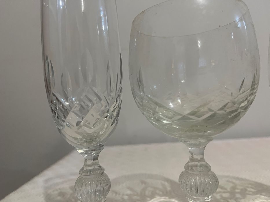 Colecção de copos de cristal