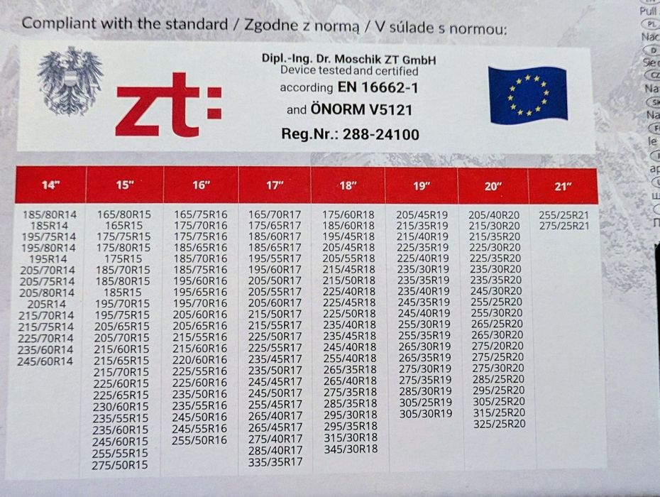 Correntes Neve Homologadas em textil