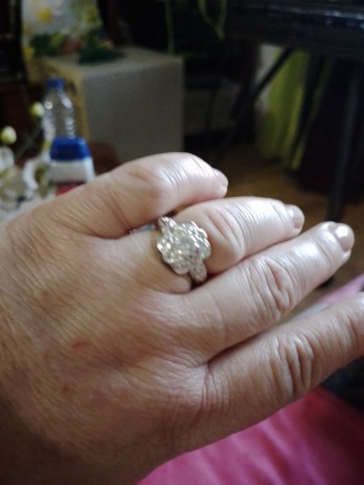 Anel antigo em ródio