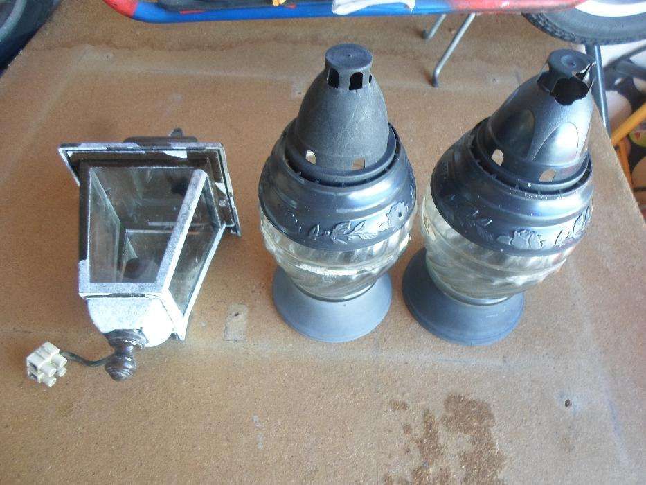 candeeiro de parede + lamparinas