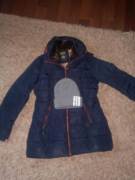 Kurtka zimowa pikowana granat S