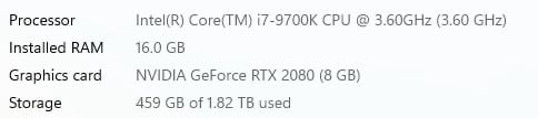 Pc gaming - RTX 2080 - i7-9700k - 16gb ram