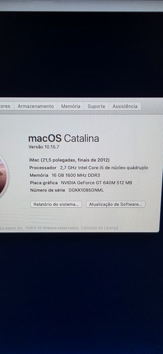 Imac 21.5 polegadas