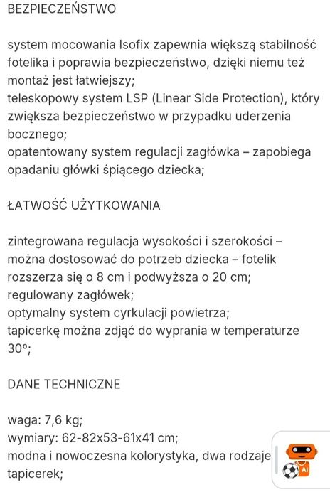 Fotelik samochodowy